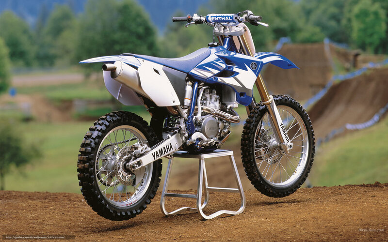 Blue Yamaha dirt bike