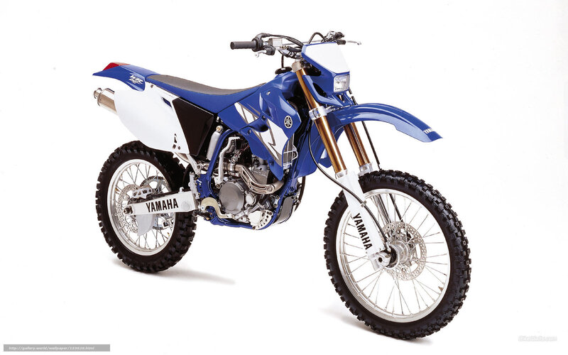 Blue Yamaha dirt bike