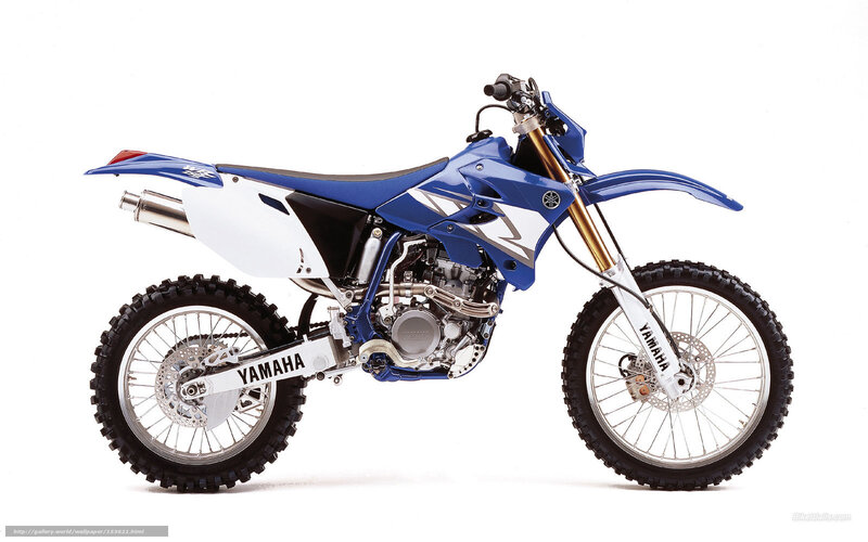 Blue Yamaha dirt bike