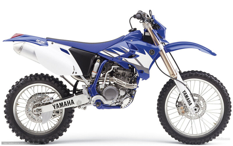 Blue Yamaha dirt bike