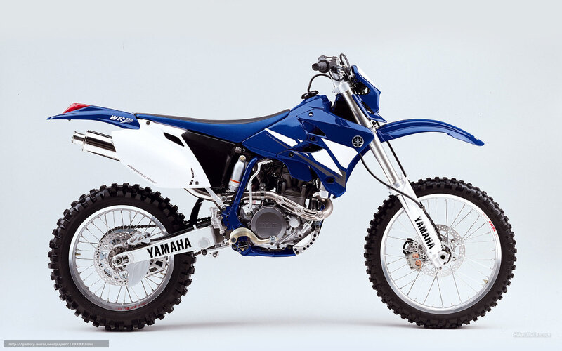 Blue Yamaha Dirt Bike — Neutral, Photograph, Motorcycle