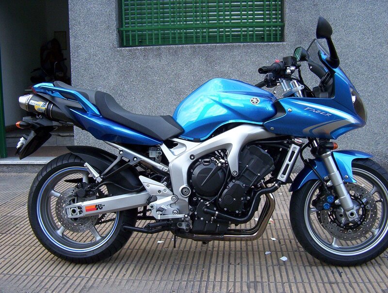 Blue Yamaha Fazer motorcycle