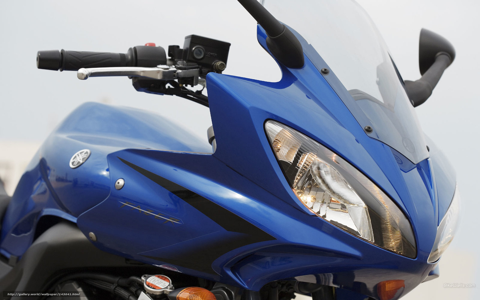 Blue Yamaha Fazer motorcycle