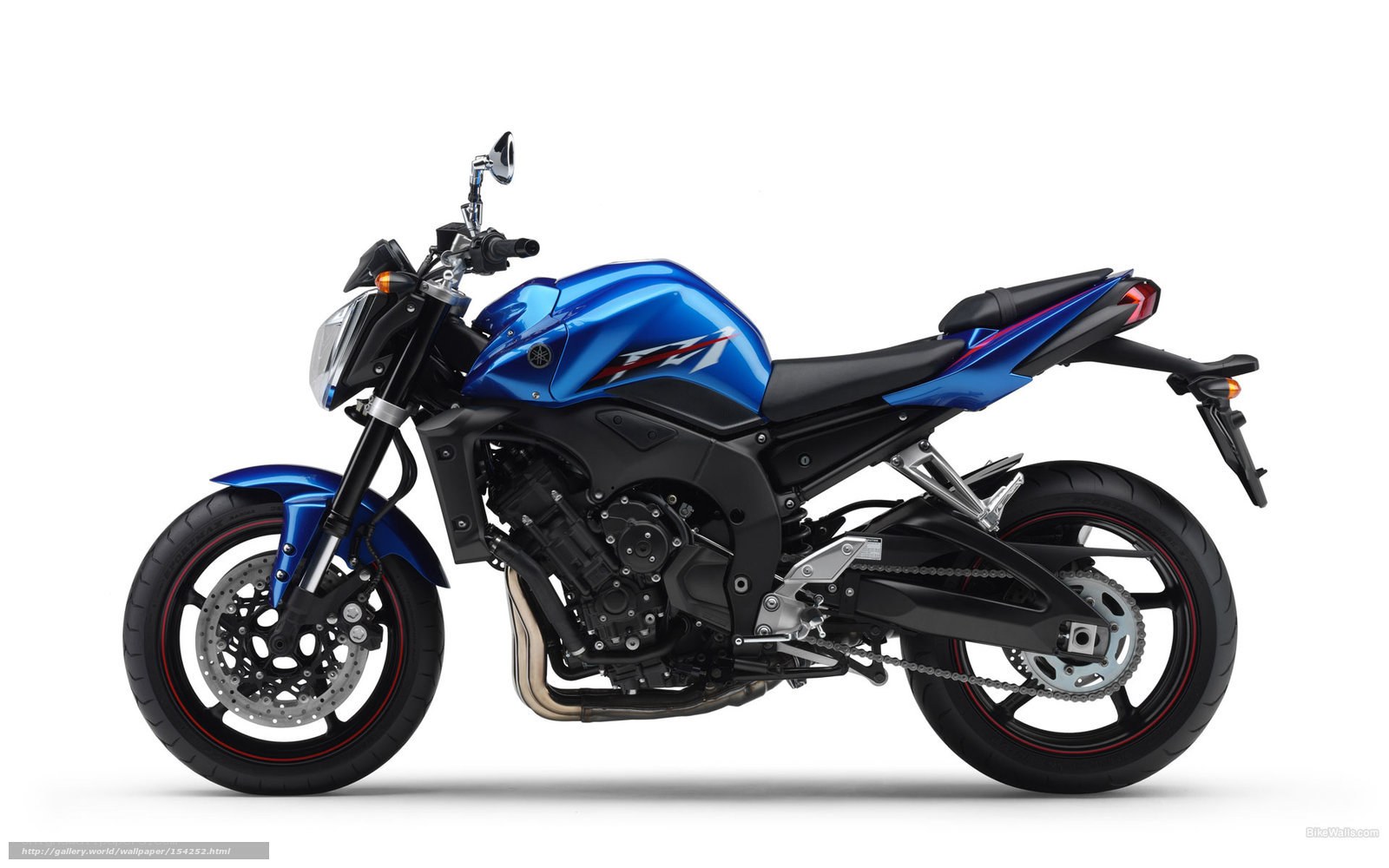 Blue Yamaha FZ1 motorcycle