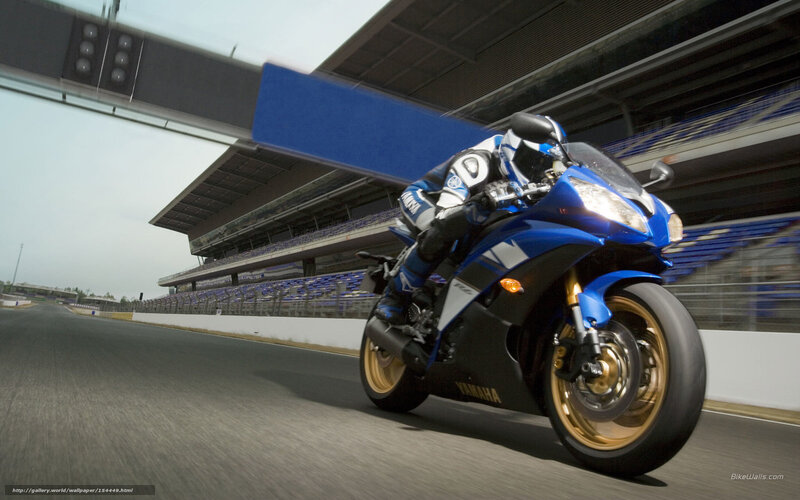 Blue Yamaha motorcycle on racetrack