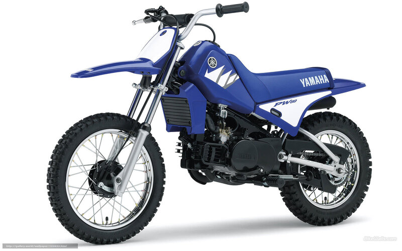 Blue Yamaha PW50 dirt bike