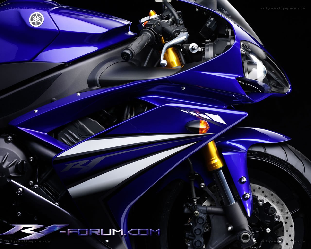 Blue Yamaha R1 motorcycle
