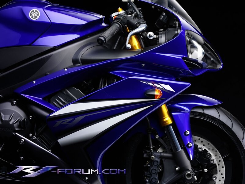 Blue Yamaha R1 motorcycle