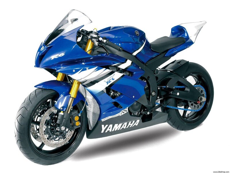Blue Yamaha R6 motorcycle