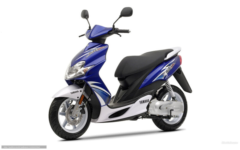 Blue Yamaha scooter