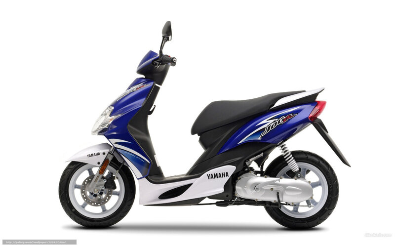 Blue Yamaha scooter