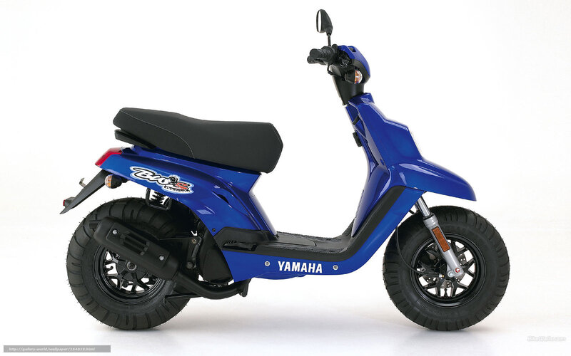 Blue Yamaha Scooter — Neutral, Photograph, Seat