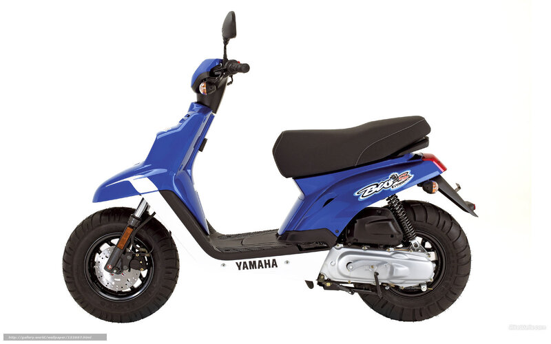 Blue Yamaha Scooter — Neutral, Photograph