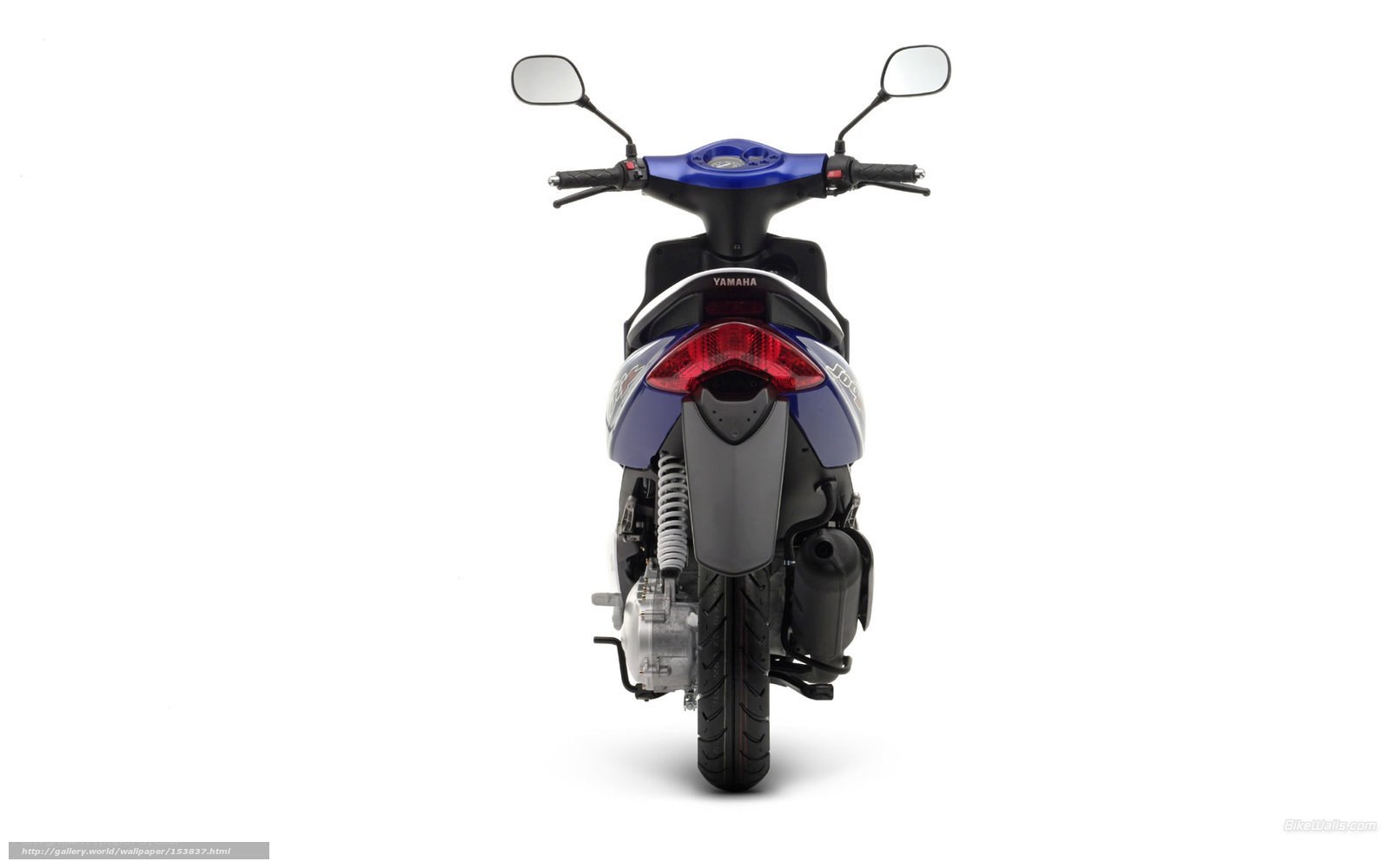 blue yamaha scooter rear view