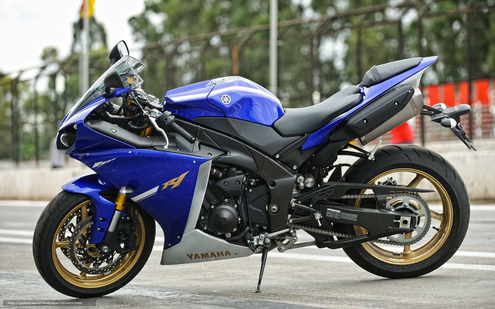Blue Yamaha sport motorcycle