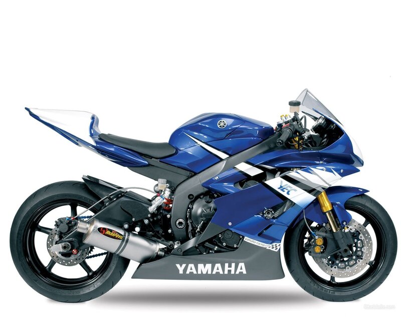 Blue Yamaha sport motorcycle