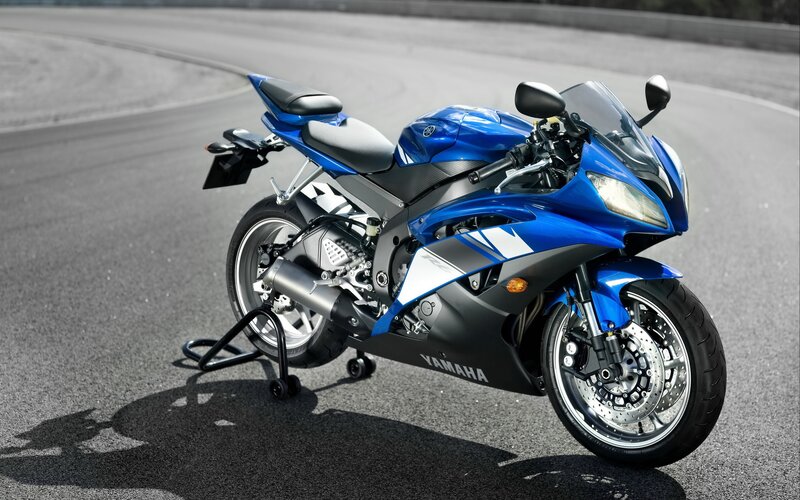 Blue Yamaha sport motorcycle