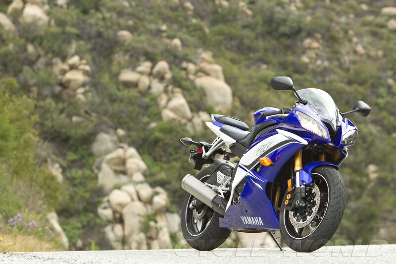 Blue Yamaha sport motorcycle