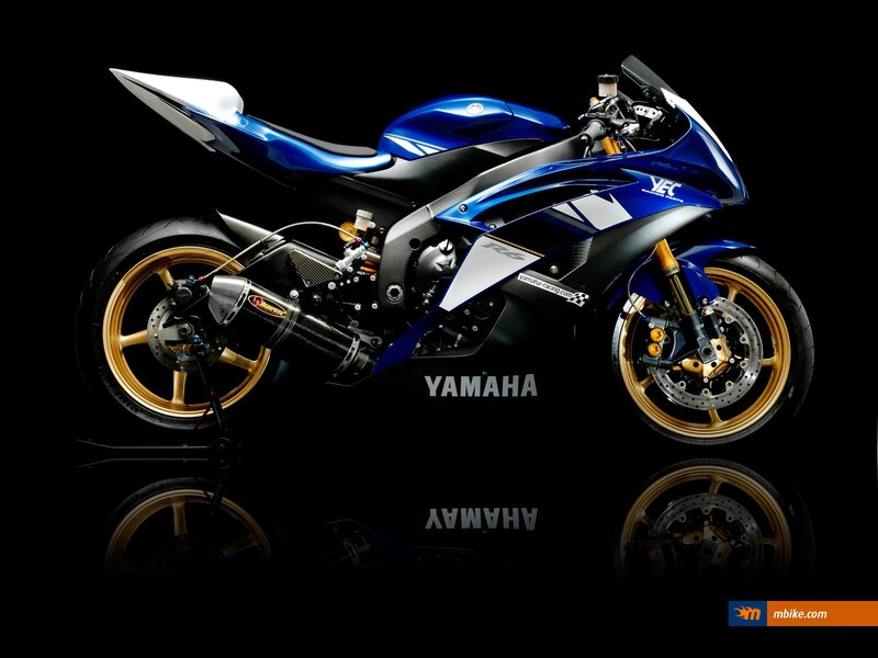 Blue Yamaha sport motorcycle