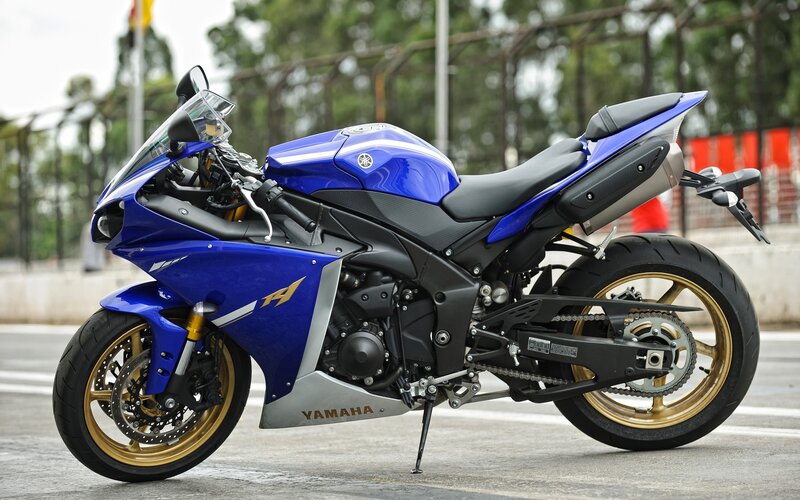 Blue Yamaha sport motorcycle