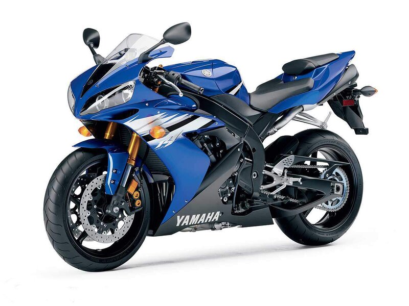 Blue Yamaha sport motorcycle