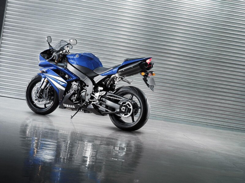 Blue Yamaha sport motorcycle