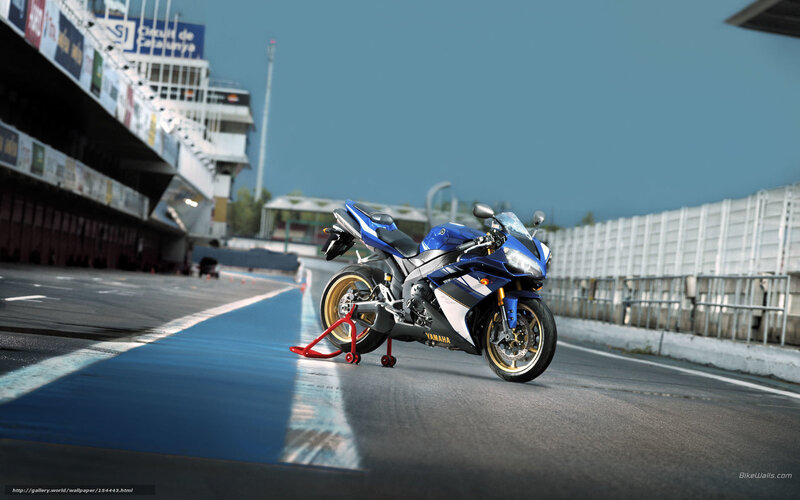 Blue Yamaha sportbike on racetrack