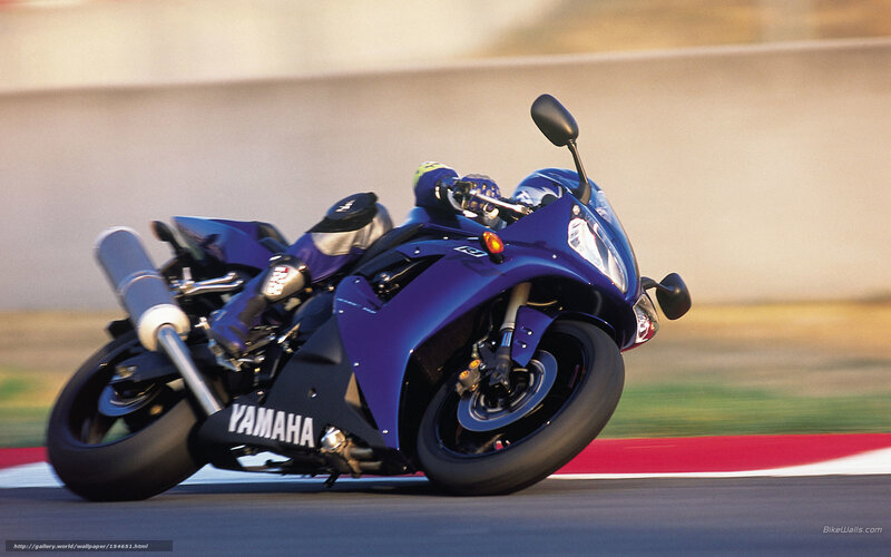Blue Yamaha sportbike on track