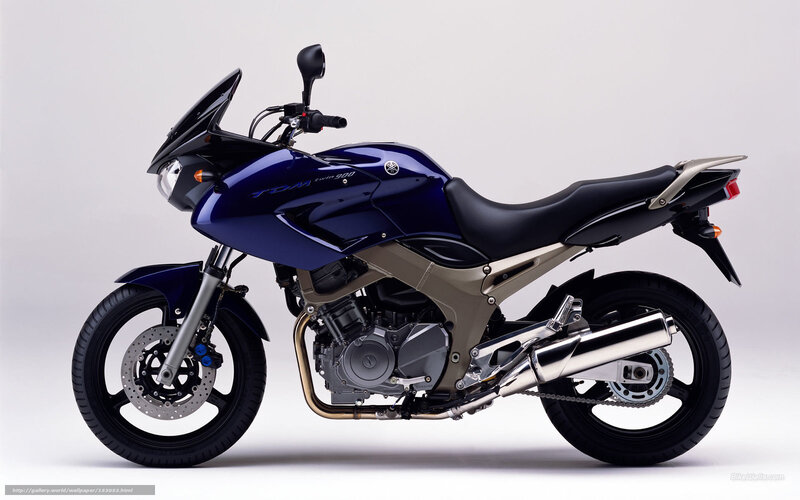 Blue Yamaha TDM 900 motorcycle
