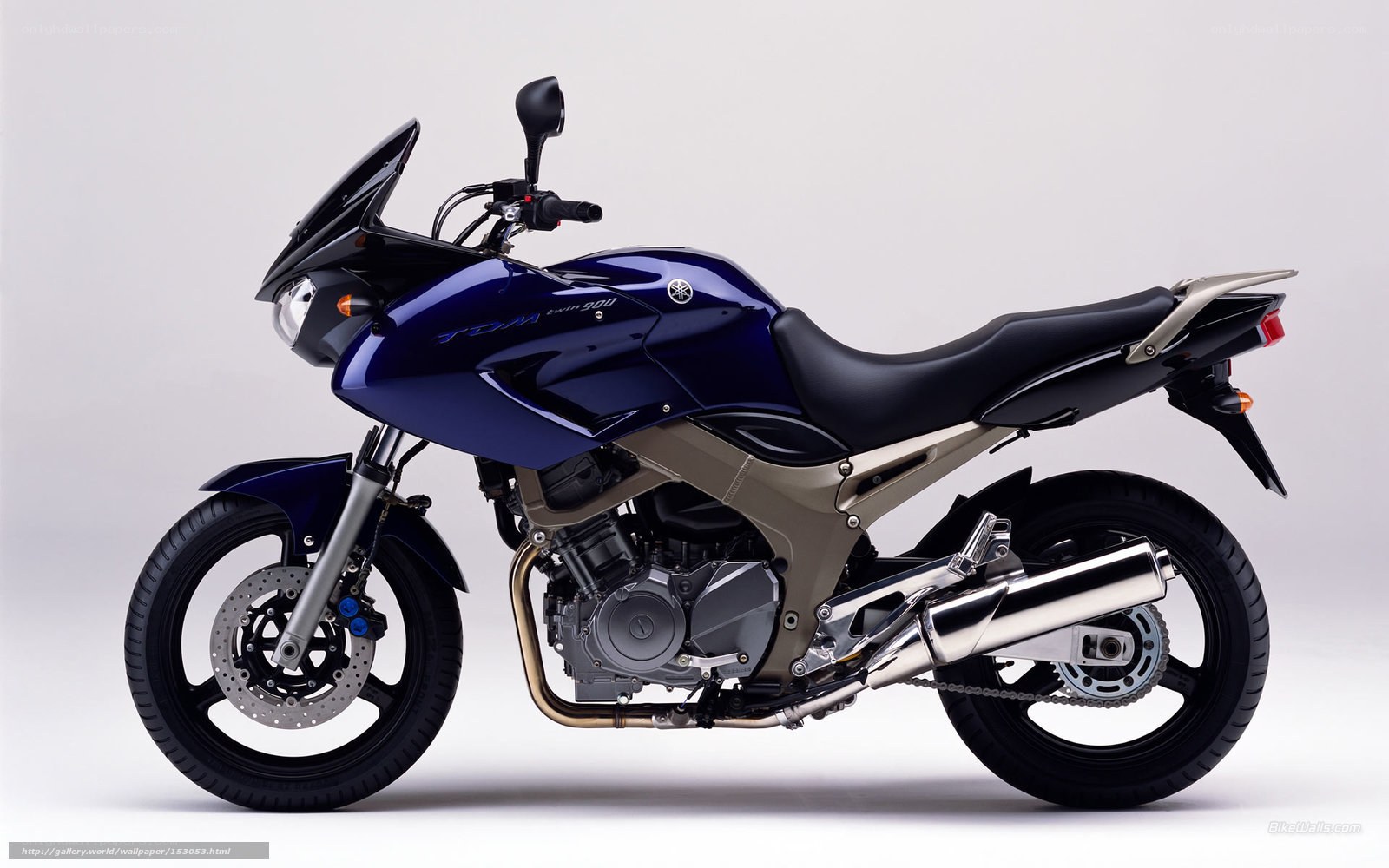 Blue Yamaha TDM 900 motorcycle