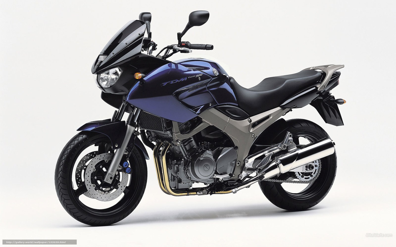 Blue Yamaha TDM 900 motorcycle