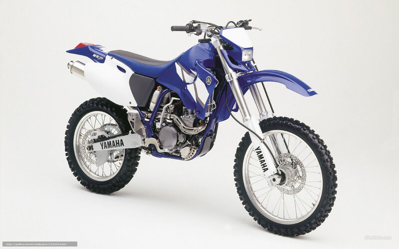 Blue Yamaha WR250 dirt bike