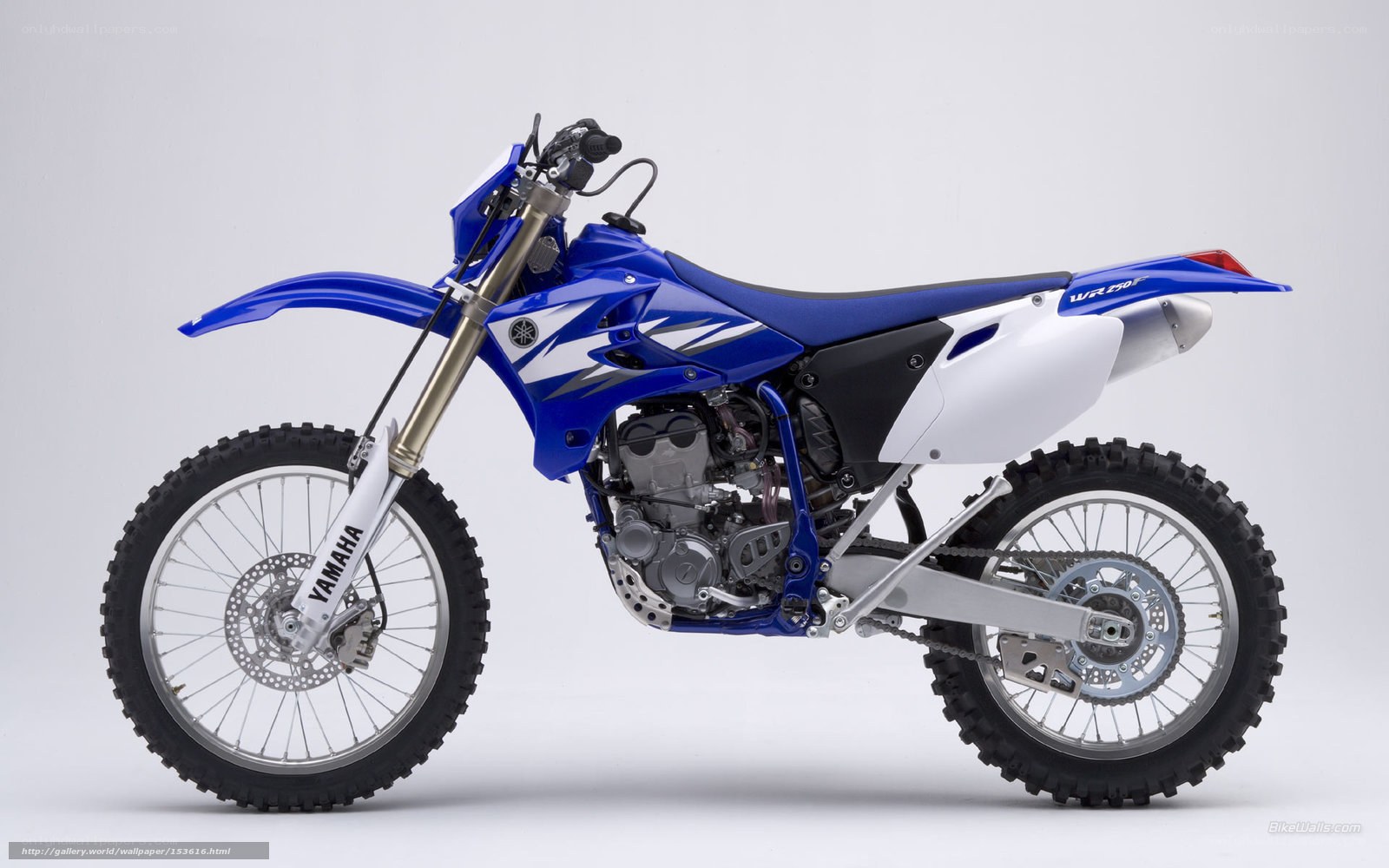 Blue Yamaha WR250F dirt bike