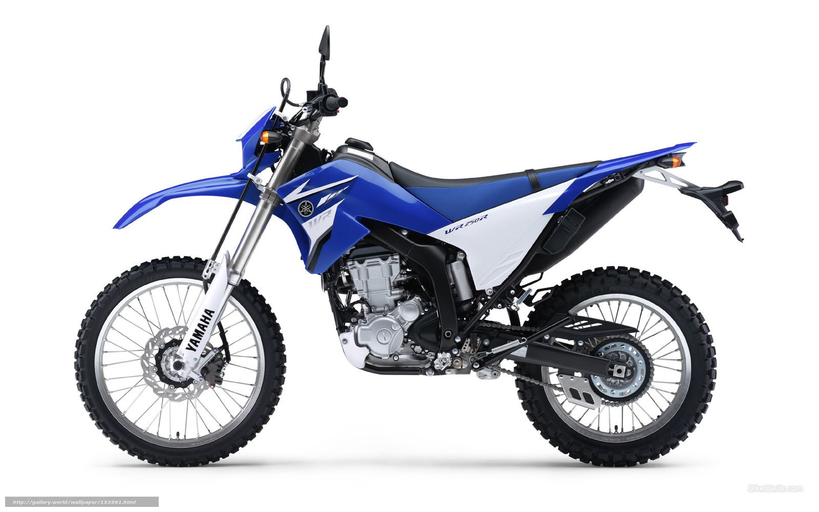 Blue Yamaha WR250R motorcycle