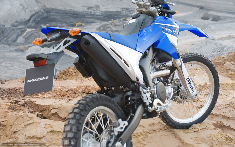 Blue Yamaha WR250R motorcycle