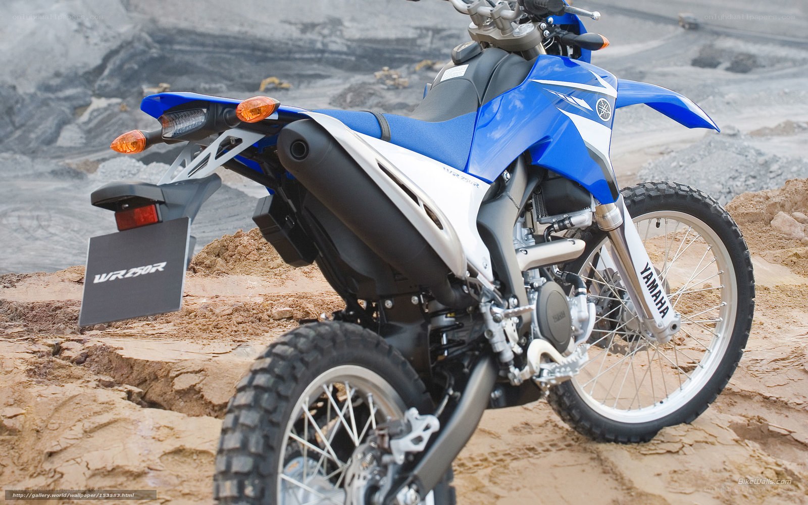 Blue Yamaha WR250R motorcycle