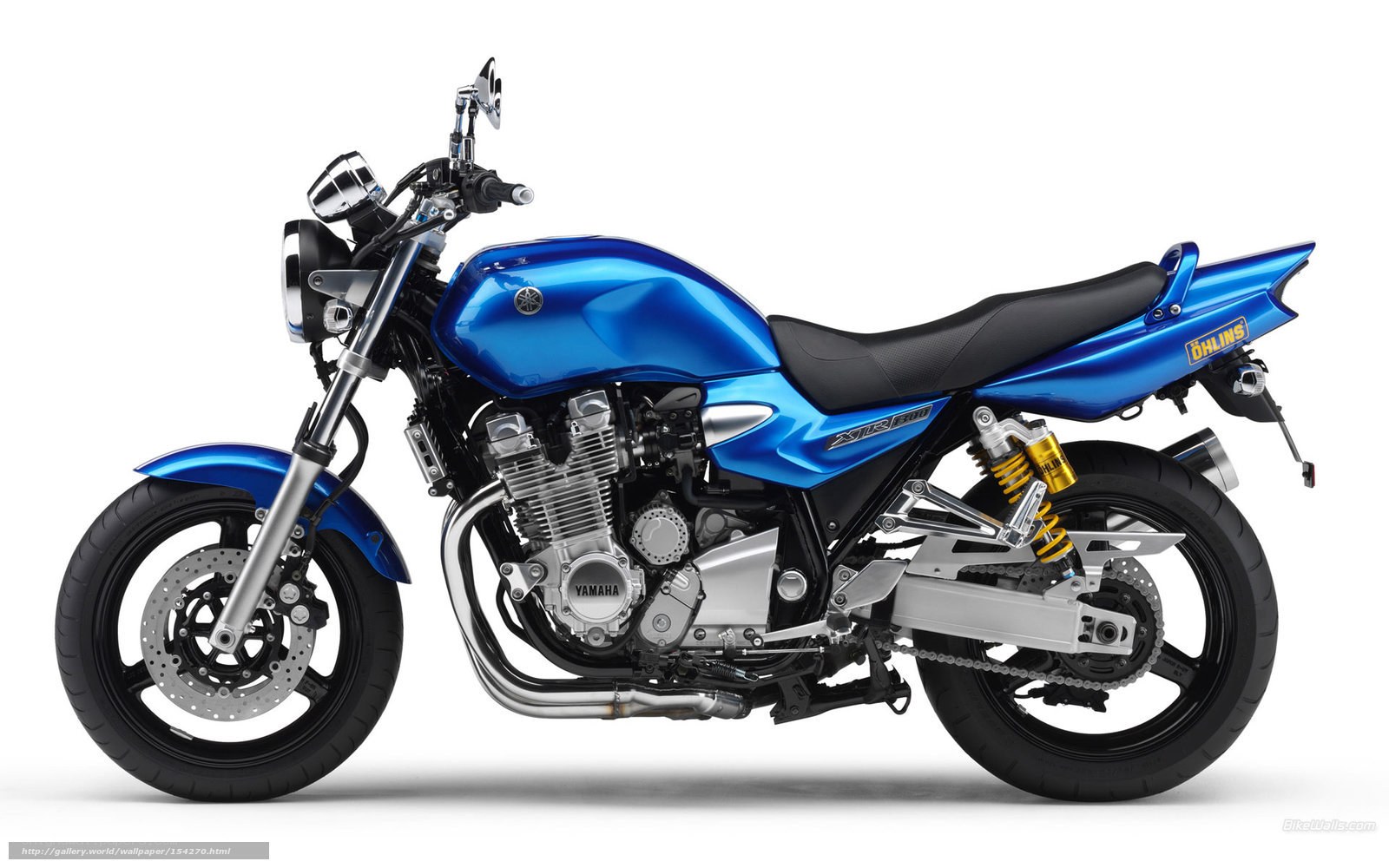 Blue Yamaha XJ6 motorcycle
