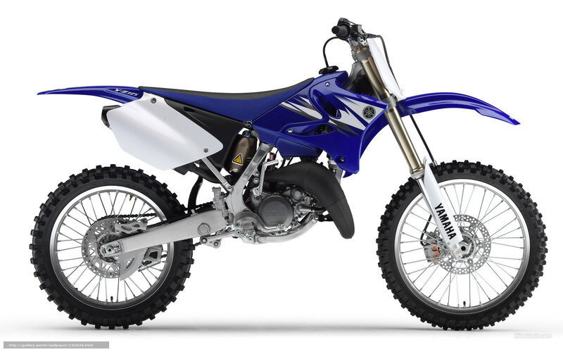 Blue Yamaha YZ125 dirt bike