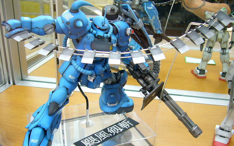 Blue Zaku model display
