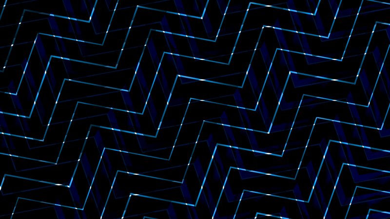 Blue Zigzag Lines — Black