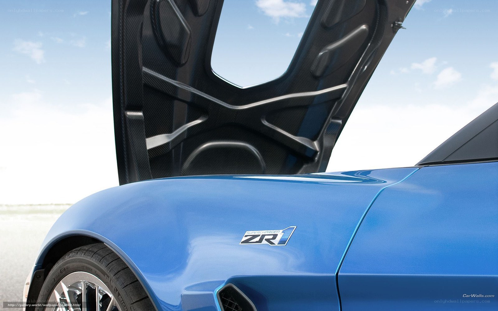 Blue ZR1 with open hood