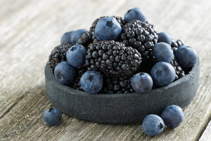 Blueberries and Blackberries — Blue, Natural