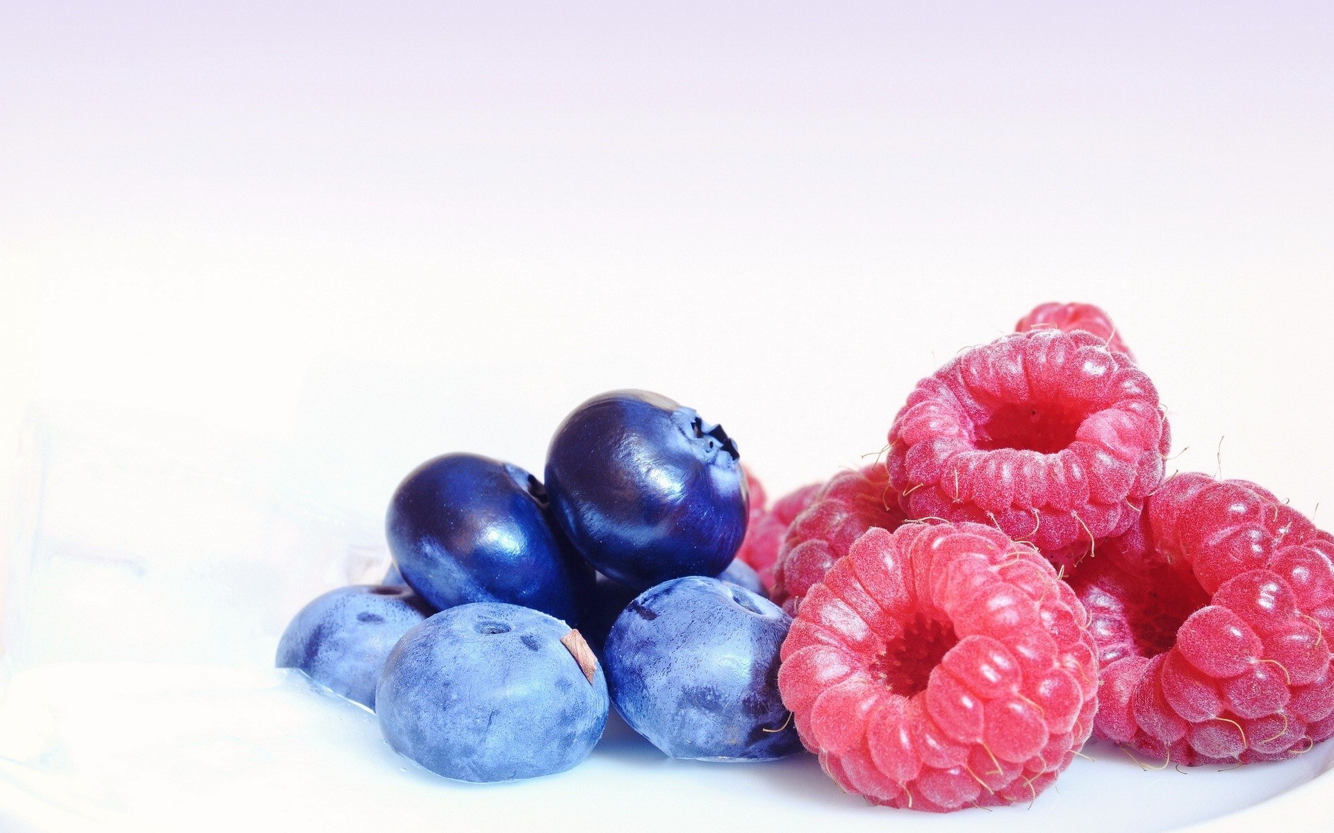 blueberries and raspberries
