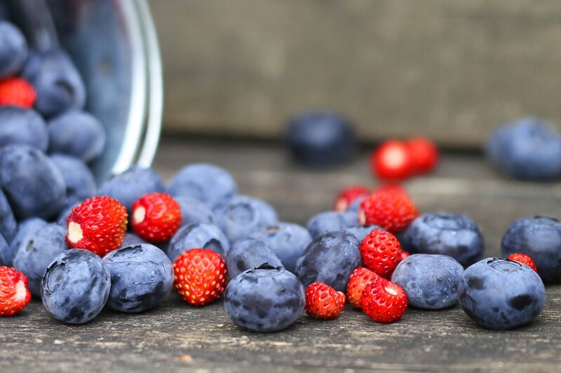 Blueberries and Strawberries — Blue