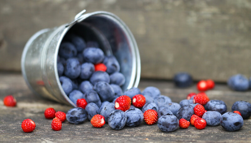 Blueberries and Strawberries