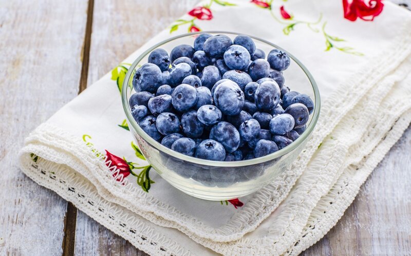 Blueberries in a Bowl — Blue, Calm