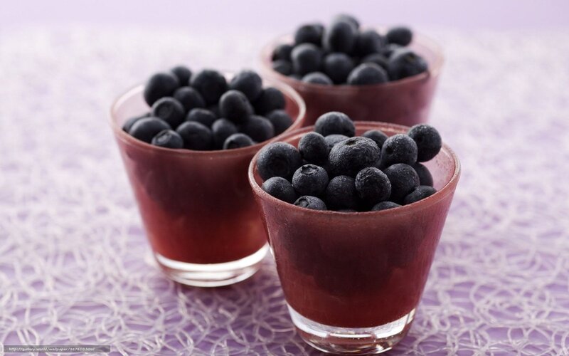 Blueberries in Cups — Purple, Calm, Photograph