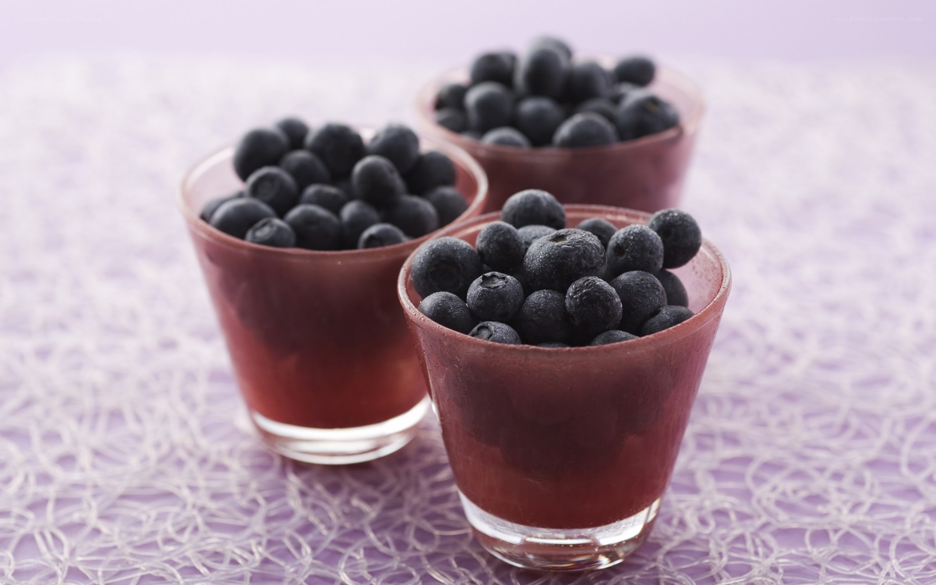 Blueberries in glass cups