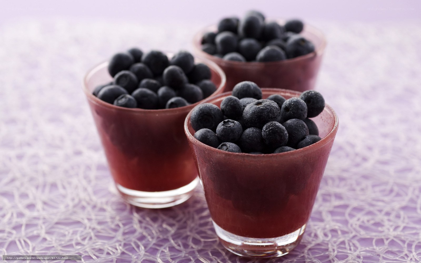 Blueberries in glass cups