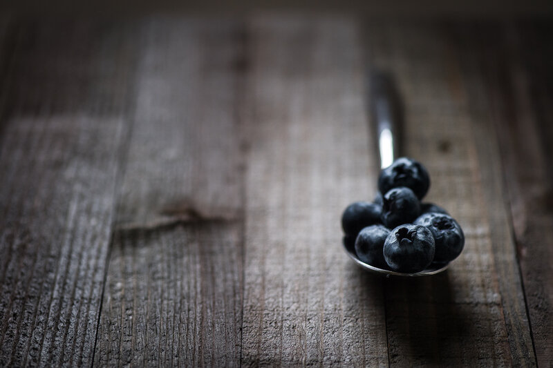 Blueberries on a Spoon — Brown